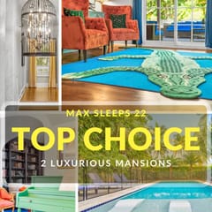 2 Mansions with Pool & BBQ Sleeps 22