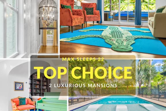 2 Mansions with Pool & BBQ Sleeps 22